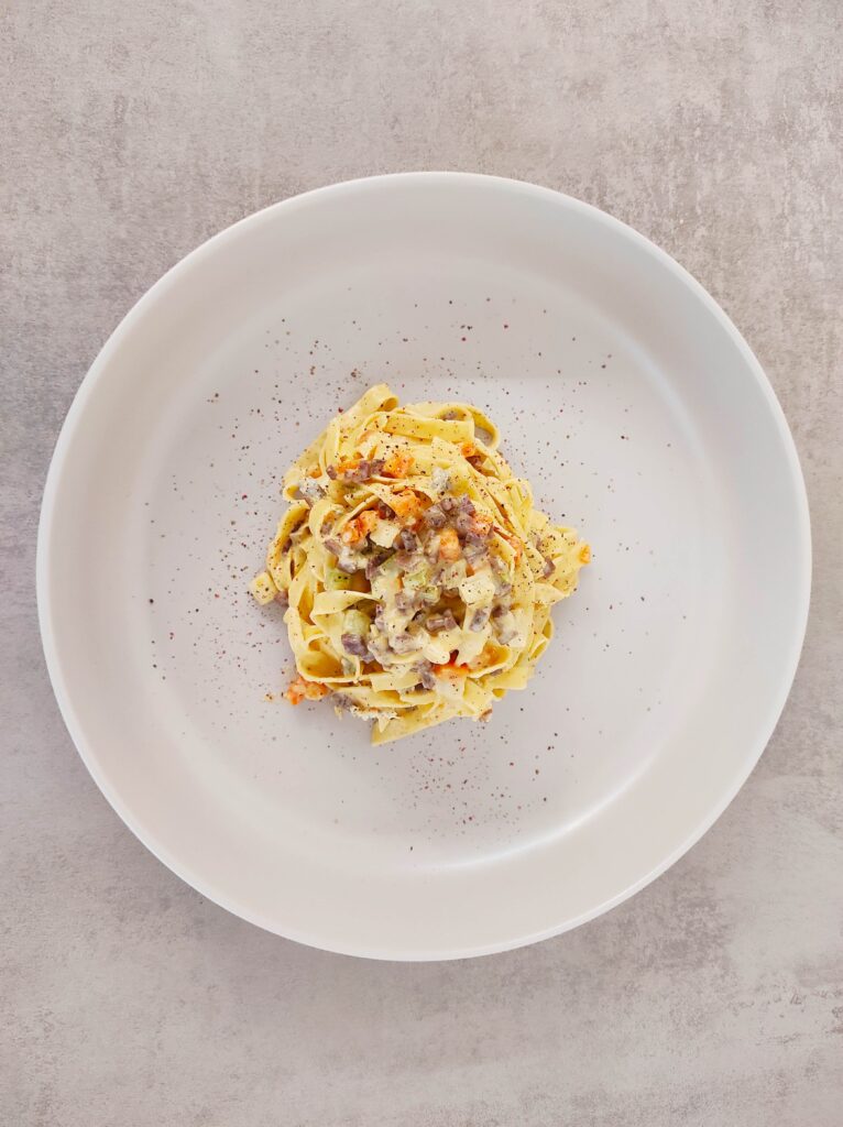 L'impiattamento delle tagliatelle