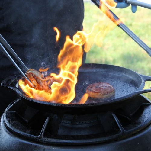 Rollè di maiale - reazione con fuoco